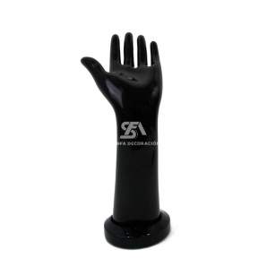 Foto de producto de frente mano femenina de plástico con base en color negro brillo de 28cm
