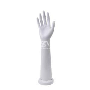 Foto de producto mano femenina de plástico con base en color blanco brillante de 42cm