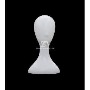 Foto de producto cabeza de plástico con cuello y medio busto en color blanco