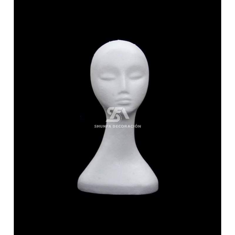 Foto de producto Cabeza Mujer Color Blanco De Poliespan 38Cm