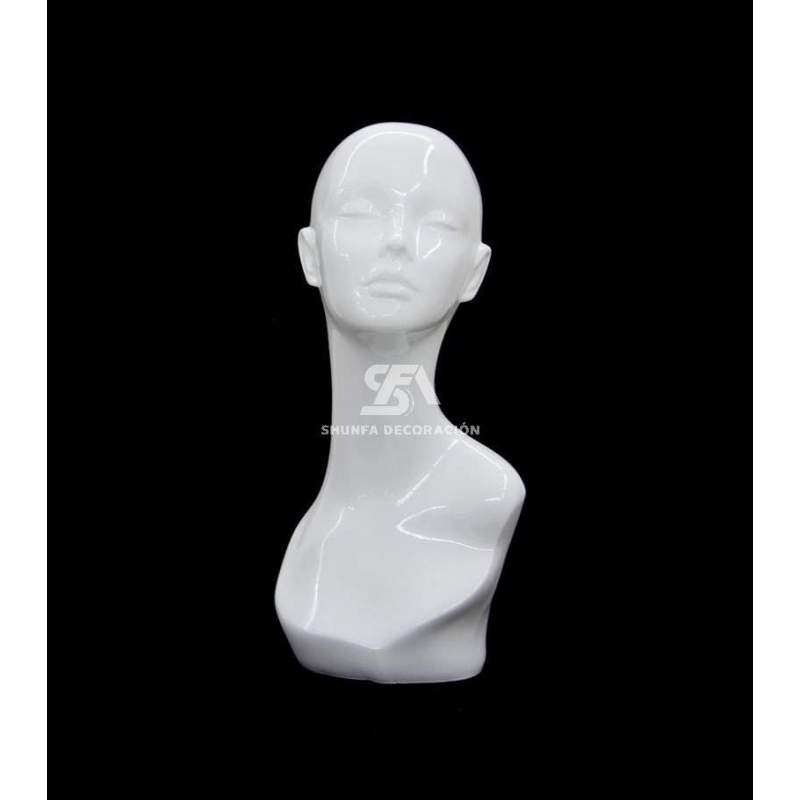 Foto de producto Expositor Cabeza Con Cara Color Blanco De Plastico