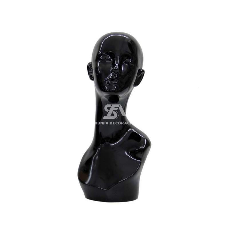 Foto de producto Expositor Cabeza Con Cara Color Negro De Plastico 42Cm