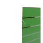 Foto de detalle de x2 paneles de lamas color verde 120x120cm 7.5 guías