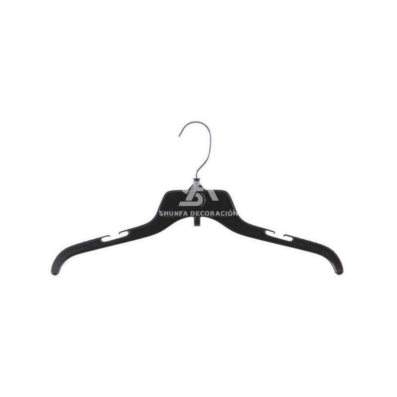 Foto de producto Percha de plastico color negro con gancho metal 44cm 105247