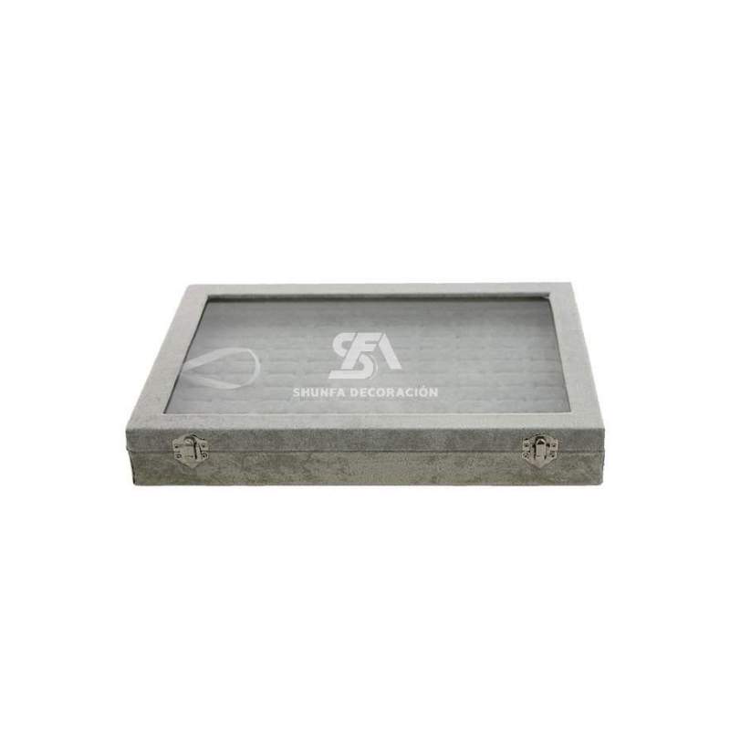 Foto de producto Expositor de bisuteria de terciopelo color gris