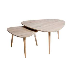 Foto de producto conjunto de mesas madera clara