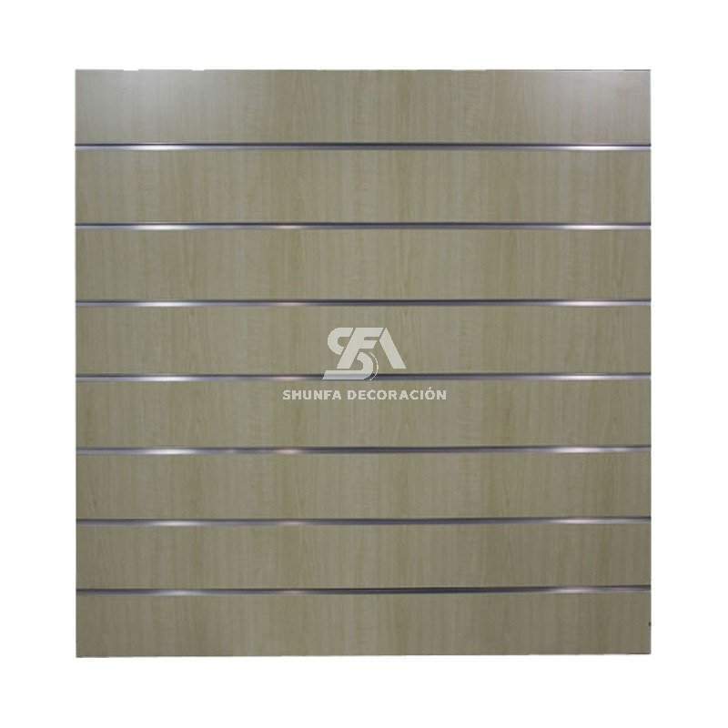 Foto de x2 paneles de lamas chapadas en haya 120x120cm 7.5 guías
