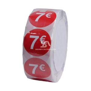 Foto de rollo de x1000 etiquetas adhesivas de precio 7€