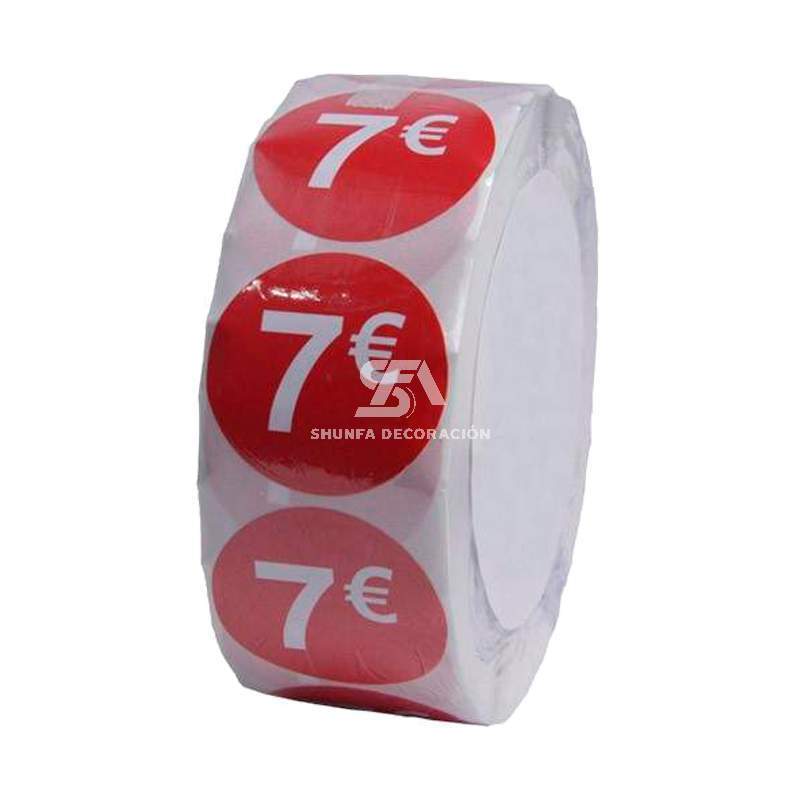 Foto de rollo de x1000 etiquetas adhesivas de precio 7€