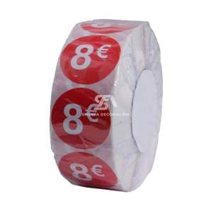 Foto de rollo de x1000 etiquetas adhesivas de precio 8€