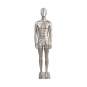 Foto de producto maniquí masculino de fibra en color oro en pose estática