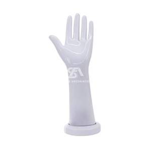 Foto de producto de frente mano femenina de plástico con base en color blanco brillo de 28cm