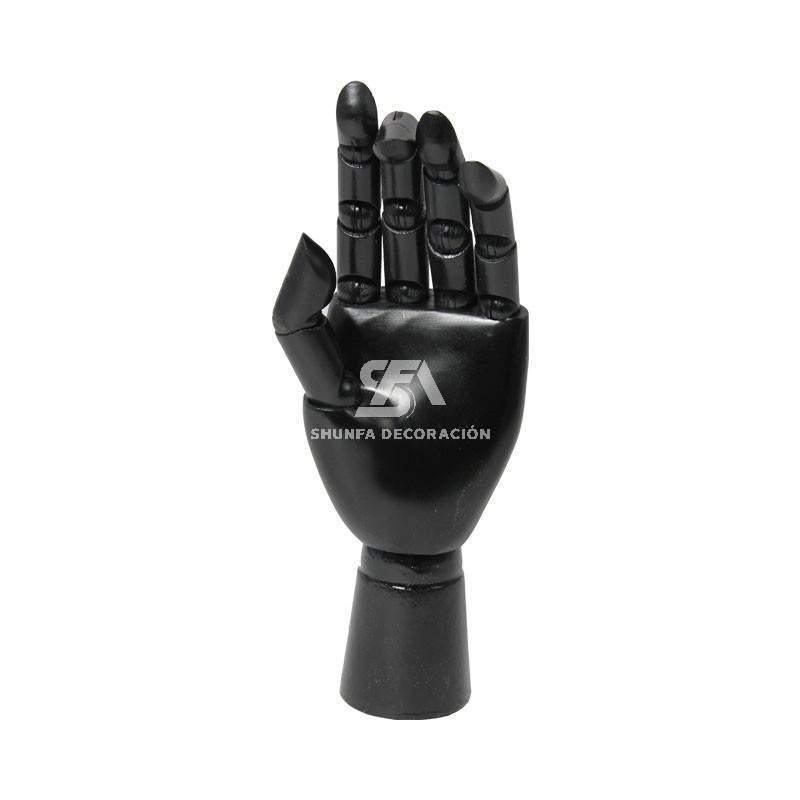 Foto de producto mano infantil articulada de madera en color negro de 15cm