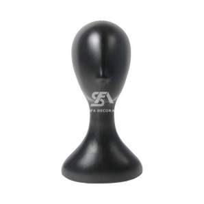Foto de producto cabeza de plástico sin rostro, cuello y base en color negro