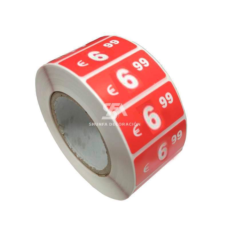 Foto de rollo de x500 etiquetas adhesivas de precio 6,99€
