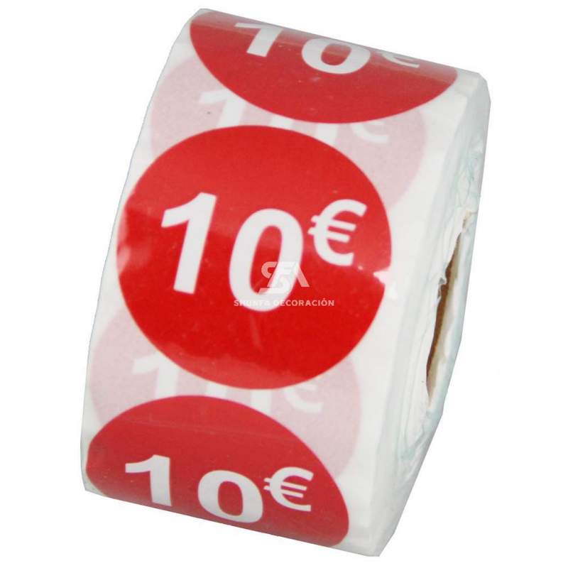 Rollo de x500 etiquetas adhesivas de precio 10€