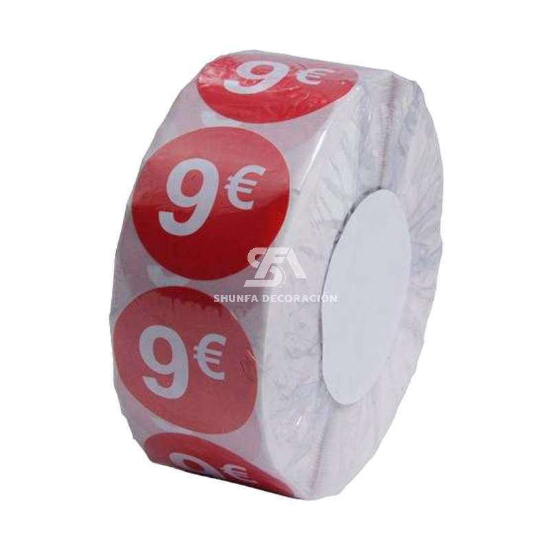 Rollo de x500 etiquetas adhesivas de precio 9€