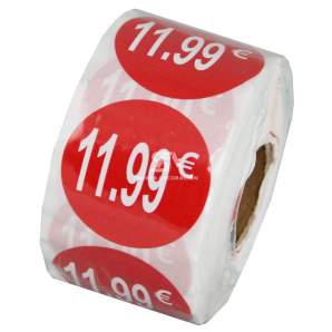 Rollo de x500 etiquetas adhesivas de precio 11,99€