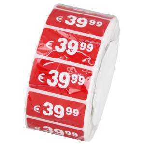 Foto de rollo de x500 etiquetas adhesivas de precio 39,99€
