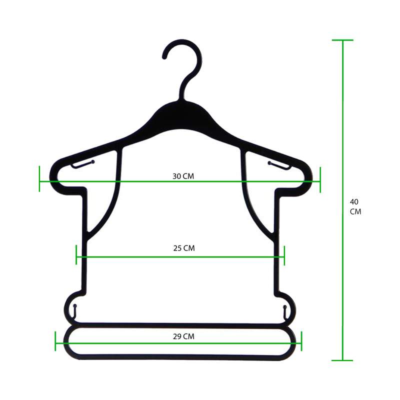 Percha Silueta Infantil con Barra 30 cm