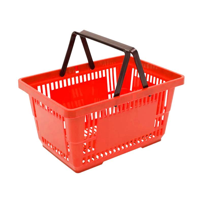 Cesta plástica de mano 27.5L con asa roja