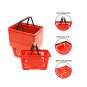 Detalles cesta plástica de mano 27.5L con asa roja