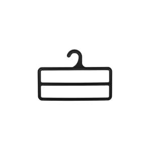 Percha de plástico con doble barra para toalla o bufanda 19x12 cm negro