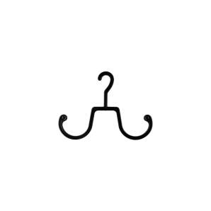 Percha de plástico para calzado 24cm negro