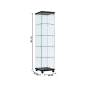 Medida vitrina expositora de vidrio con ruedas y cerradura 40 cm negro