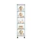 Uso vitrina expositora de vidrio con ruedas y cerradura 40 cm blanco