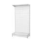 Estantería comercial panel perforado 2 estantes blanca portaprecio transparente