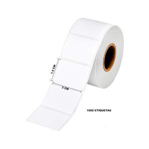 Medida etiqueta térmica adhesiva rollo x1000 blanco