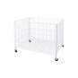 Cesta metálica blanca desmontable con ruedas 70*50