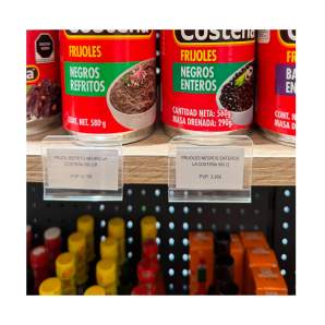 Uso portaprecio plastico transparente para madera