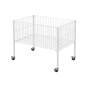 Cesta metálica elevada blanca desmontable con ruedas