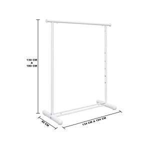 Medidas perchero metálico regulable modelo tubular blanco