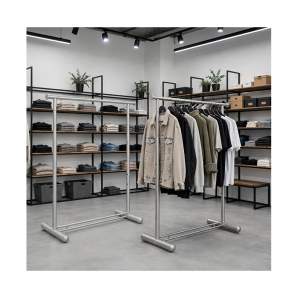 Tienda perchero metálico regulable modelo tubular plata