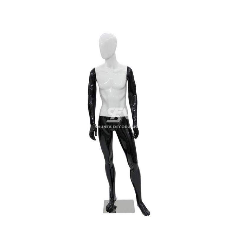 Foto de producto Maniqui Hombre Color Blanco+Negro Brillo De Fibra