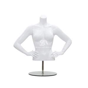 Foto de producto busto femenino de fibra con brazos y sin cabeza blanco brillo