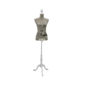 Foto de producto Busto Mujer De Tela Color Blanco Con Base De Plastico