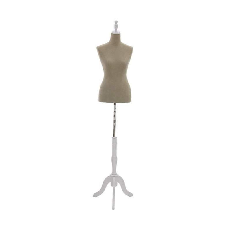 Foto de producto Busto Mujer Con Base Color Madera Blanco De Plastico